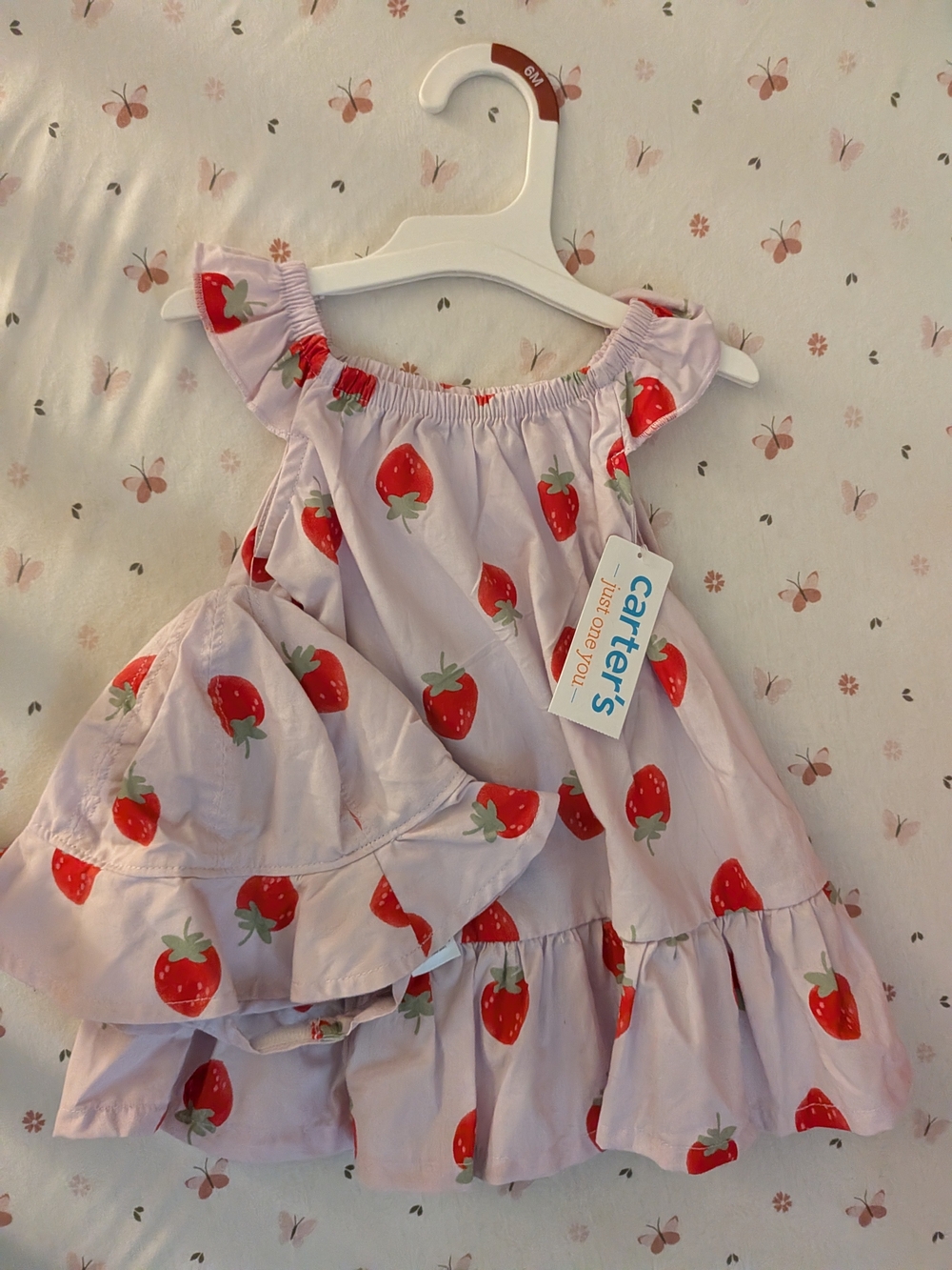 Carter's Lavender Dress with Red Strawberry Print